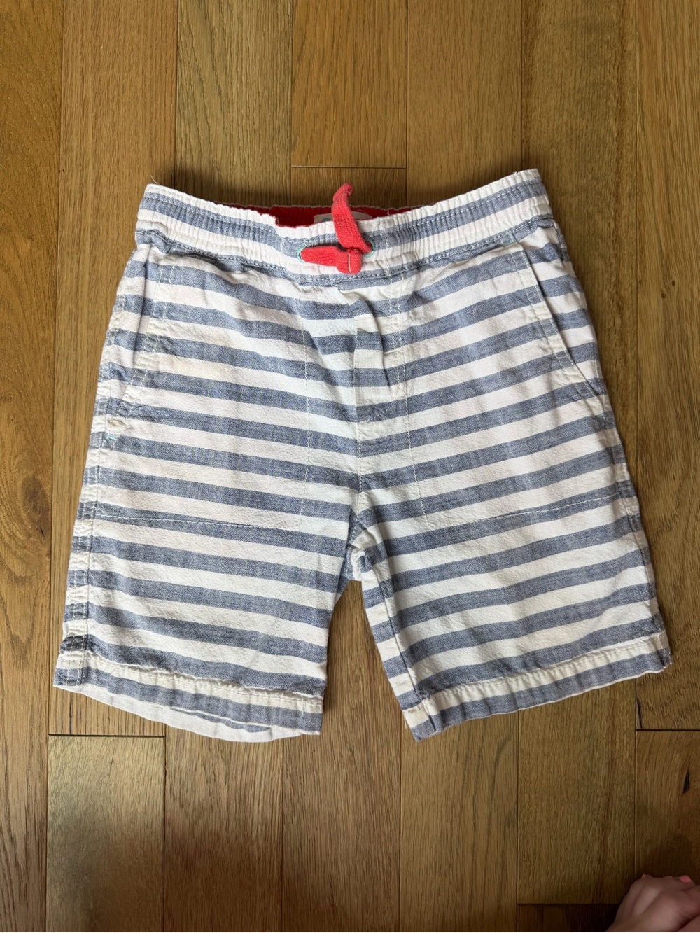 Boden Boys Blue White Striped Pull-On Shorts Size 7Y 122cm